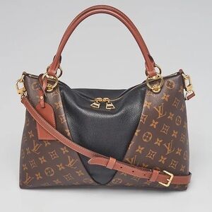 LOUIS VUITTON V MM TOTE BLACK AND CANVAS